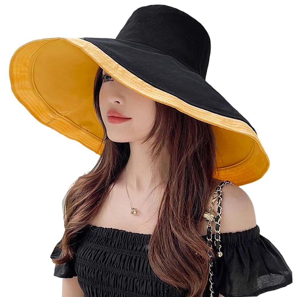 7987 7" Wide Brim Summer Sun Floppy Hat Lady Beach Fishing Bucket Hats